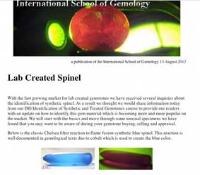 Lab Created Spinel, Robert James, International School of Gemology